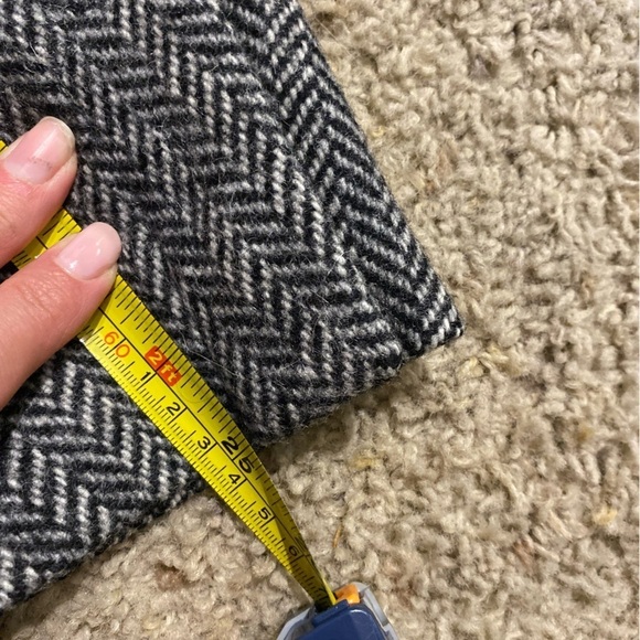 Reiss Women’s Single Breasted Houndstooth Wool Coat Size XL Wool Trench Pea Coat - Picture 10 of 10